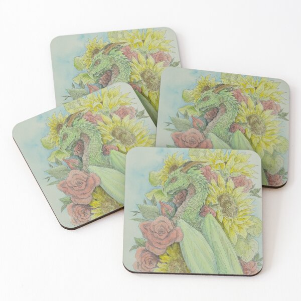 Item preview, Dragon in the Sunflowers and Roses designed and sold by Hannah Vale.