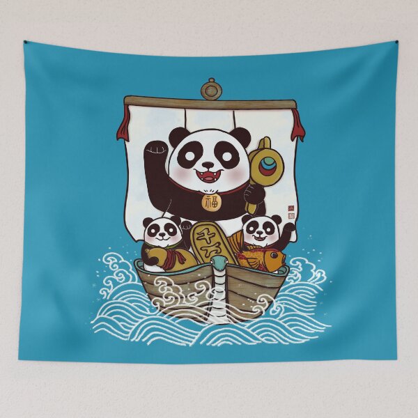 Item preview, Maneki Pantsu Panda Blue designed and sold by xiaobaosg.