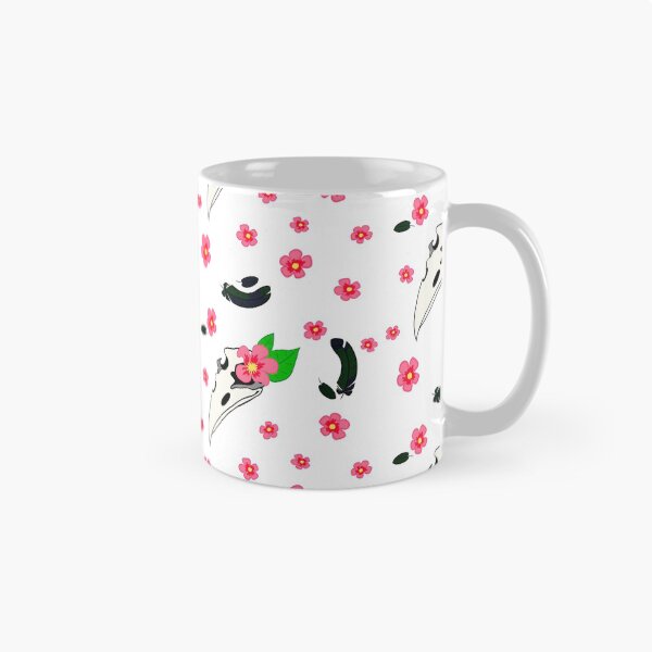 Item preview, Raven skull floral designed and sold by Deadbirdkitsch.