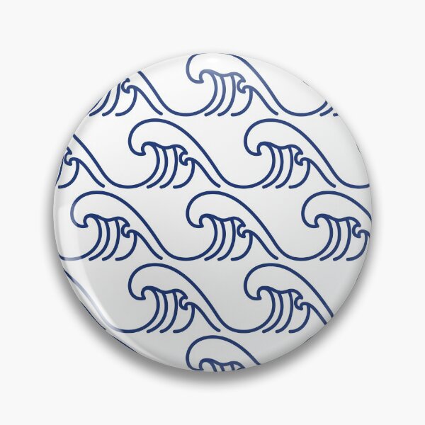 Item preview, Wave Sashiko Seamless Indigo Dye Pattern designed and sold by dreamiedesire.