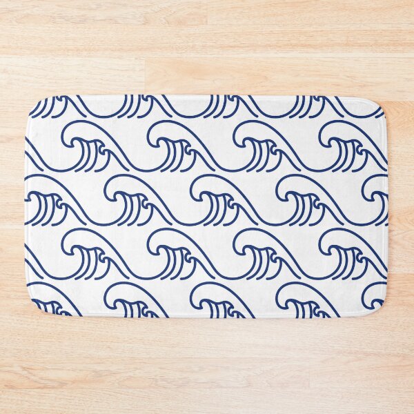 Item preview, Wave Sashiko Seamless Indigo Dye Pattern designed and sold by dreamiedesire.