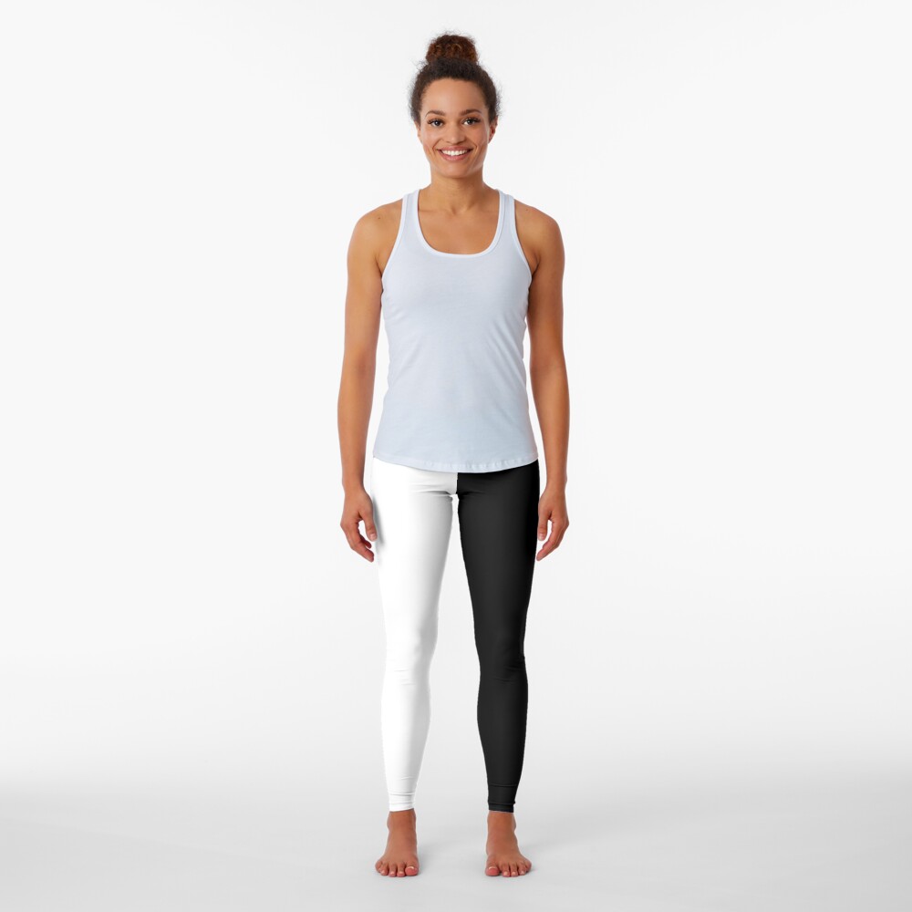 Half Black Half White Leggings Leggings