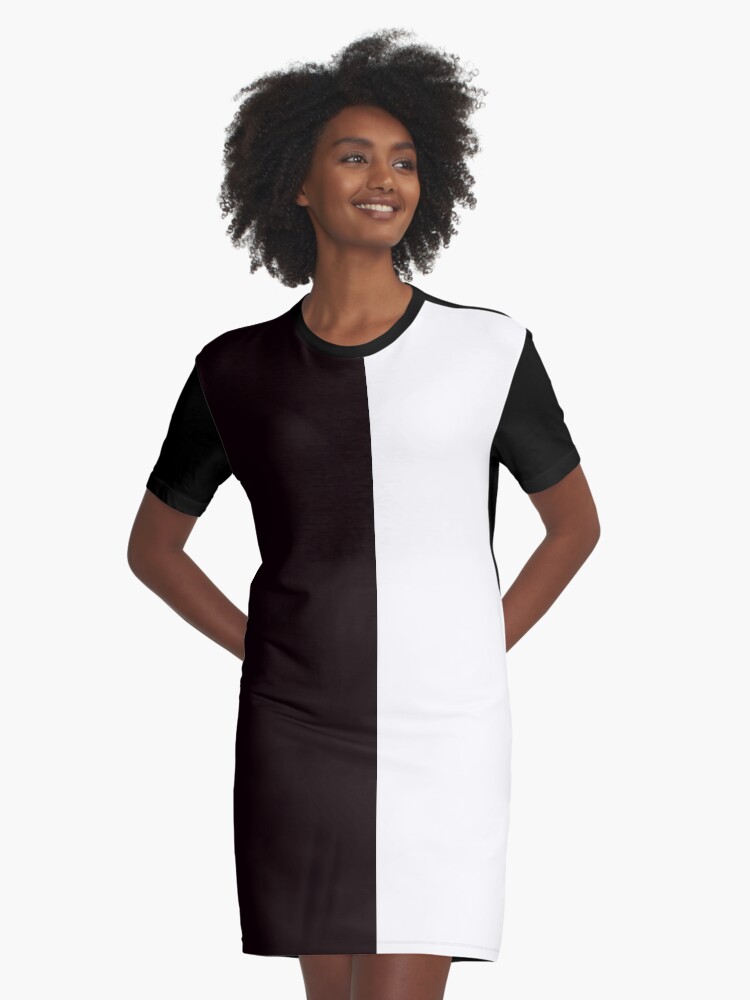 Half Black Half White Mini Skirt Graphic T Shirt Dress By Stickersandtees Redbubble