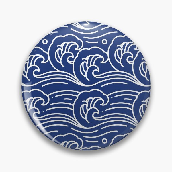 Item preview, Wind and Wave Sashiko Seamless Indigo Dye Pattern designed and sold by dreamiedesire.