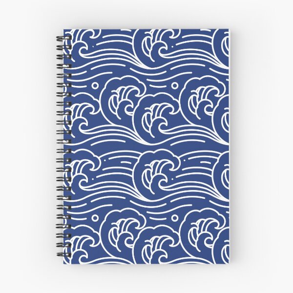 Item preview, Wind and Wave Sashiko Seamless Indigo Dye Pattern designed and sold by dreamiedesire.