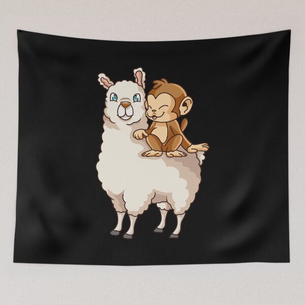 Item preview, Funny Monkey Riding on Llama Cute Monkeying Around designed and sold by perfectpresents.