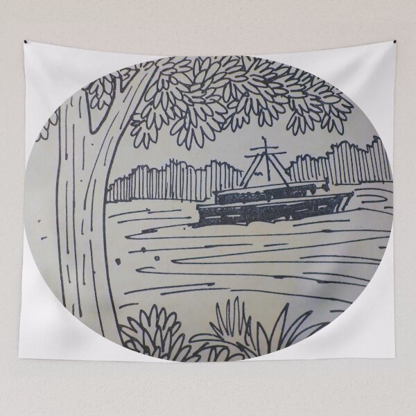 Item preview, Vintage Marine Vessel Art stickers : An Oval Naval Quest design designed and sold by Dil MD Laskar.