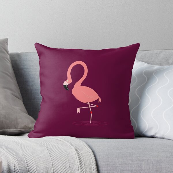 Pretty Flamingo Purple Throw Pillow