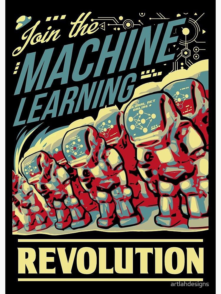 Thumbnail 4 of 4, Metal Print, Join The Machine Learning Revolution designed and sold by artlahdesigns.