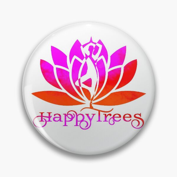 Item preview, Pink and Orange Happy Trees Watercolor Yoga Pose and Lotus Art v1 designed and sold by Fashionmonger.