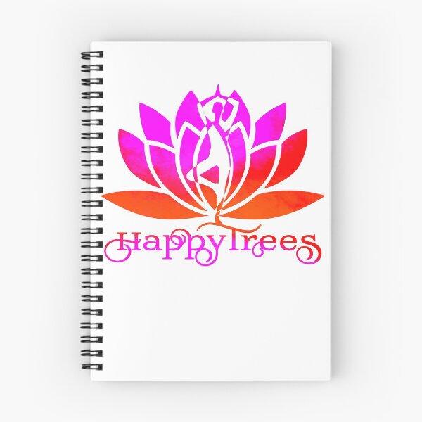 Item preview, Pink and Orange Happy Trees Watercolor Yoga Pose and Lotus Art v1 designed and sold by Fashionmonger.