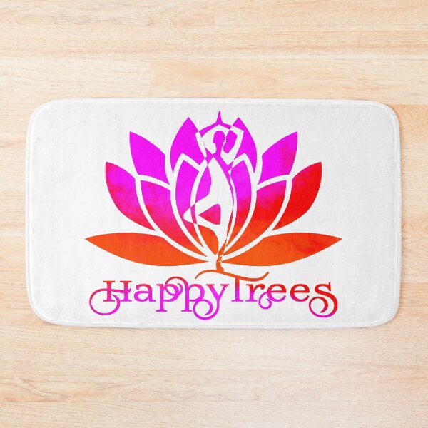 Item preview, Pink and Orange Happy Trees Watercolor Yoga Pose and Lotus Art v1 designed and sold by Fashionmonger.