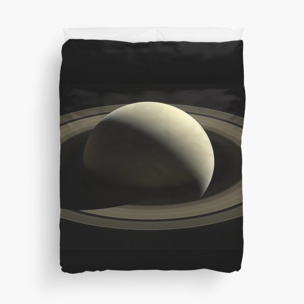 Real View of Planet Saturn Duvet Cover