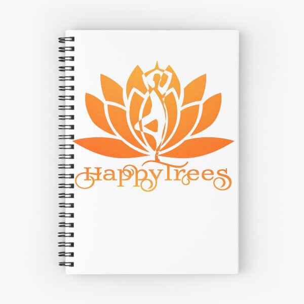Item preview, Yoga Orange Ombre Happy Trees Pose and Lotus Art designed and sold by Fashionmonger.