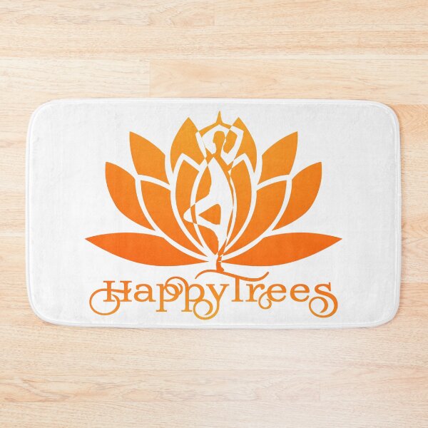 Item preview, Yoga Orange Ombre Happy Trees Pose and Lotus Art designed and sold by Fashionmonger.