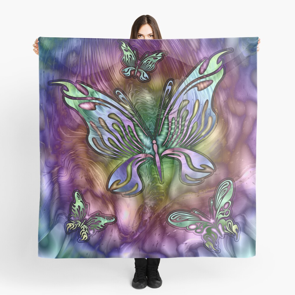 Rainbow Butterflies Scarf