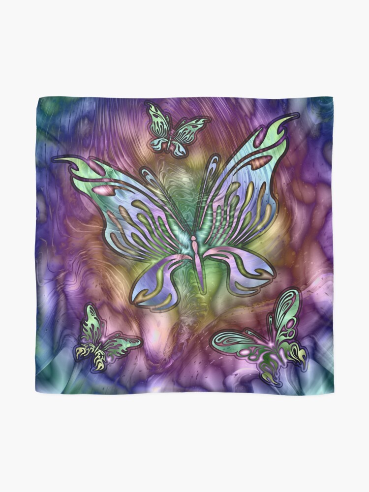 Alternate view of Rainbow Butterflies Scarf