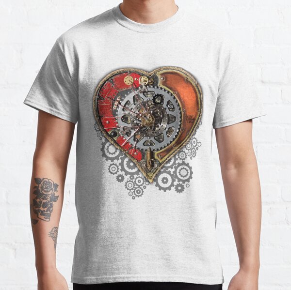Steampunk Love Heart Upcycled Artwork Classic T-Shirt