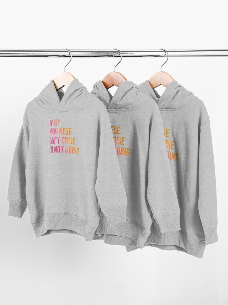 Alternate view of If my Havanese can't come I'm not going Toddler Pullover Hoodie