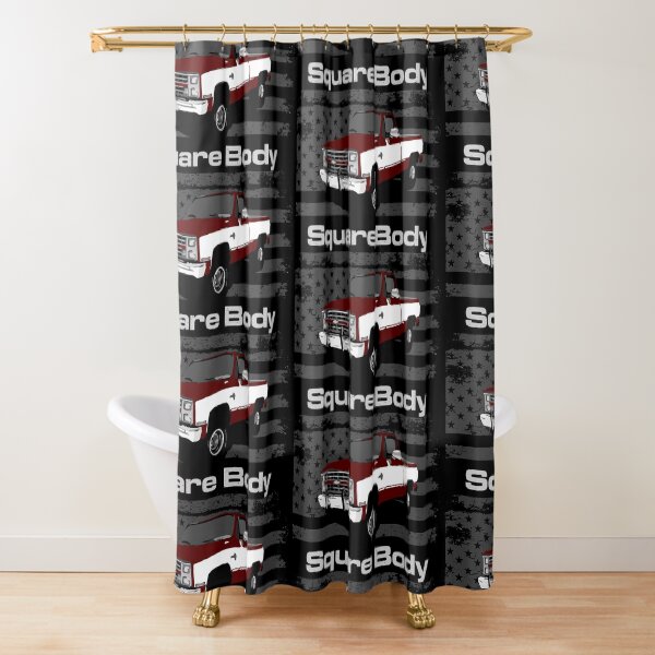 1987 Chevy K10 Silverado Square Body Vintage Pickup Truck Shower Curtain