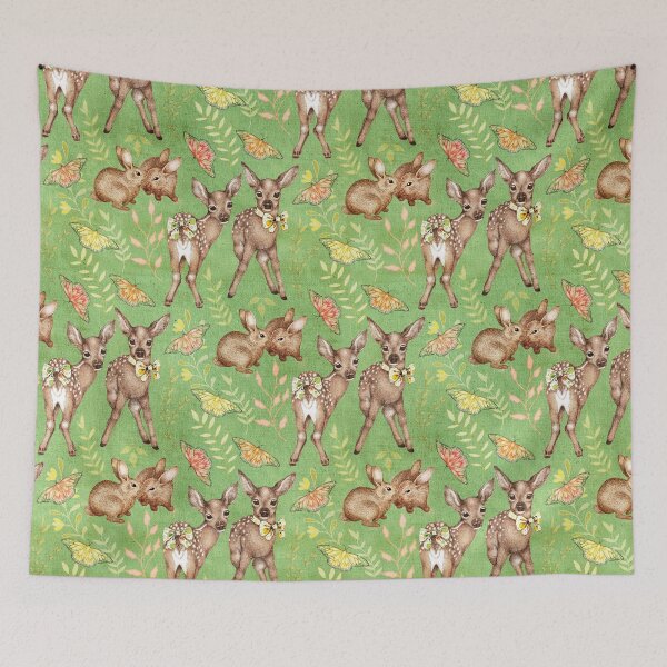 Item preview, Forest Green Fawns & Bunnies  designed and sold by Perrin Le Feuvre.