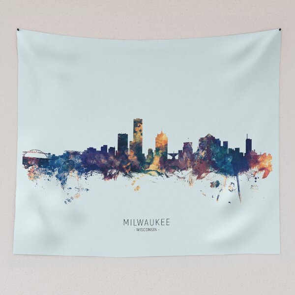 Aperçu de l'œuvre Milwaukee Wisconsin Skyline créée et vendue par ArtPrints.