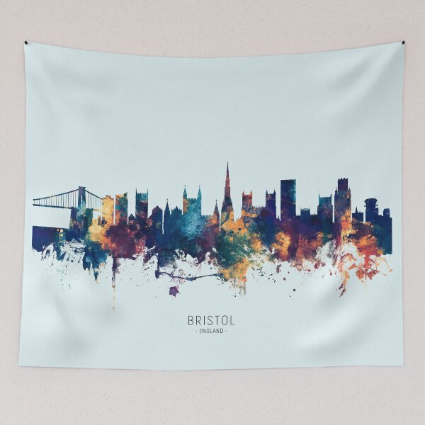 Aperçu de l'œuvre Bristol England Skyline créée et vendue par ArtPrints.