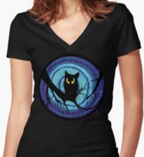 time for child stories: the EVIL OWL Women's Fitted V-Neck T-Shirt