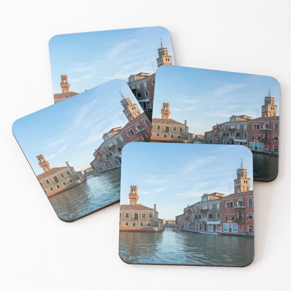 Item preview, Vibrant Murano Island - Glossy Afternoon with Clock and Bell Towers  designed and sold by Georgia Mizuleva.