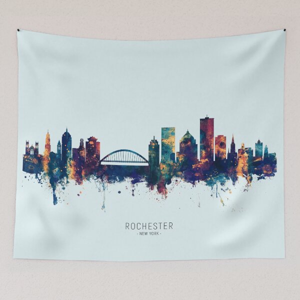 Aperçu de l'œuvre Rochester New York Skyline créée et vendue par ArtPrints.