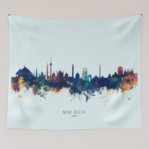 Item preview, New Delhi India Skyline designed and sold by ArtPrints.