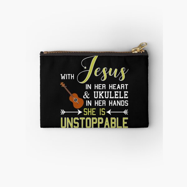 Item preview, WITH JESUS IN HER HEART & UKULELE HANDS SHE IS Unstoppable design designed and sold by nikkidawn74.