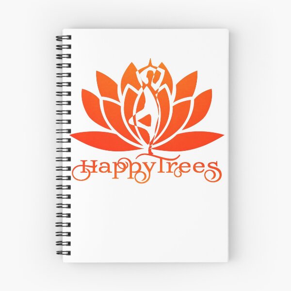 Item preview, Neon Orange Ombre Happy Trees Pose Yoga and Lotus Art designed and sold by Fashionmonger.