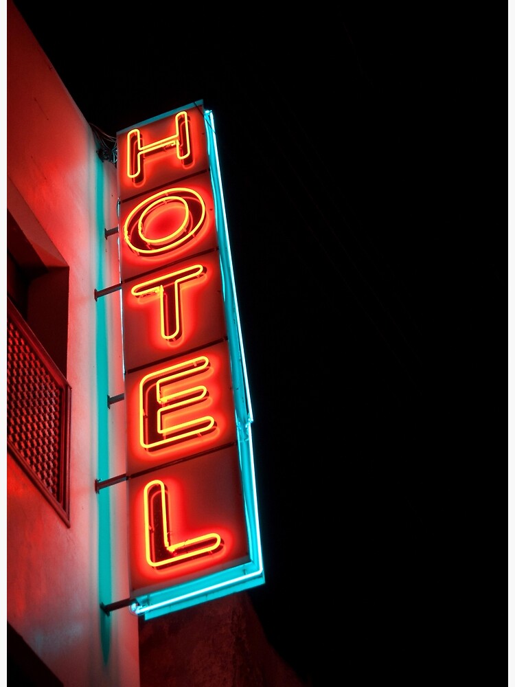 Thumbnail 7 of 7, Framed Art Print, The colorful neon sign of Hotel Jnane Sbile in Fes, Morocco. designed and sold by Alex-Strange.