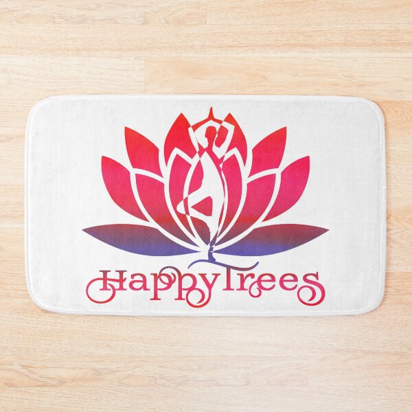Item preview, WaterMelon Pink and Purple Watercolor Paper Yoga Happy Trees Pose and Lotus Art designed and sold by Fashionmonger.
