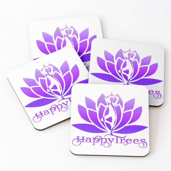 Item preview, Purple Happy Trees Watercolor Yoga Pose and Violet Lavender Lotus Art designed and sold by Fashionmonger.