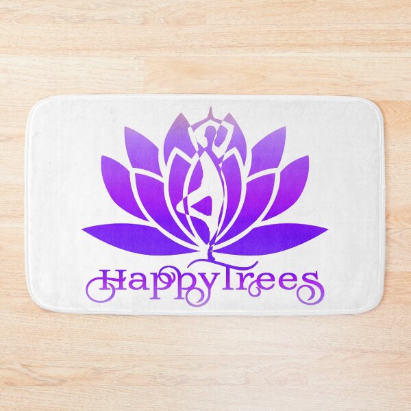 Item preview, Purple Happy Trees Watercolor Yoga Pose and Violet Lavender Lotus Art designed and sold by Fashionmonger.