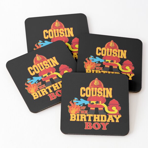 Item preview, Cousin Of The Birthday Boy Firetruck Firefighter Party print designed and sold by Grabitees.