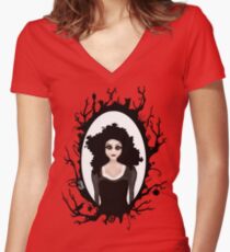 I keep my dark thoughts deep inside. Women's Fitted V-Neck T-Shirt