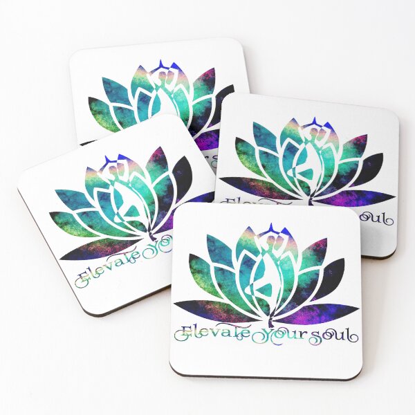 Item preview, Black Opal Watercolor Elevate Your Soul Yoga and Lotus Art designed and sold by Fashionmonger.