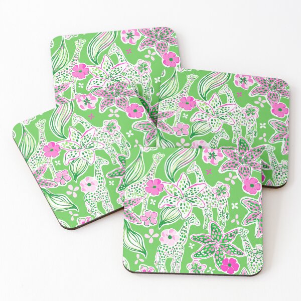 Item preview, Preppy Pink Lime Green Giraffe Pattern designed and sold by emrdesigns.