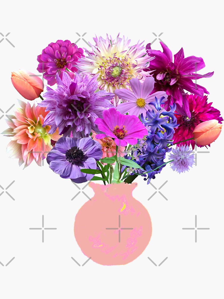 "Dahlia and tulip bouquet sticker by Tea with Xanthe" Sticker by