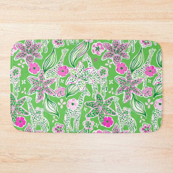 Item preview, Preppy Pink Lime Green Giraffe Pattern designed and sold by emrdesigns.