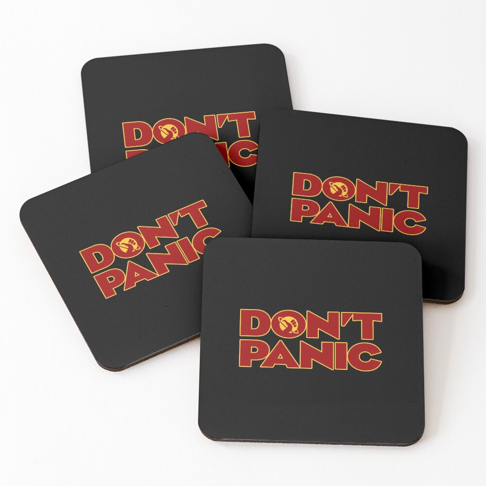 Don't Panic Hitchhikers Guide To The Galaxy Coasters (Set of 4)