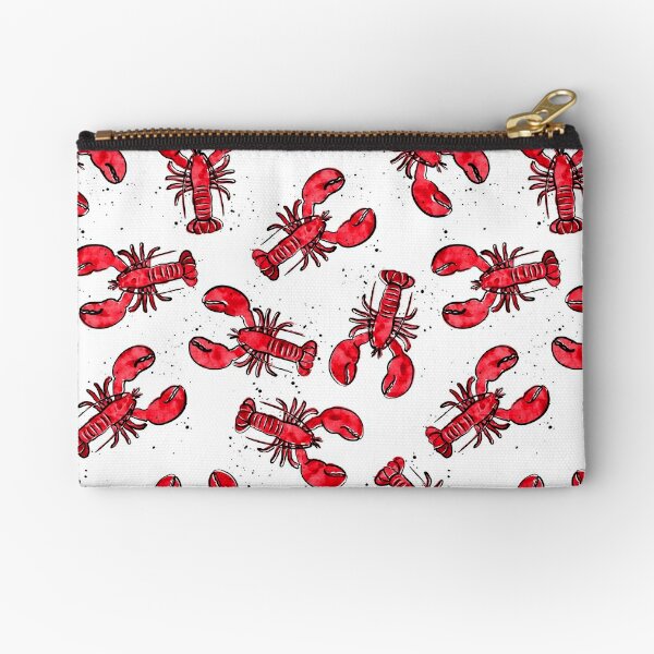 lobsters - ink and watercolor - red on pink iPhone Wallet for