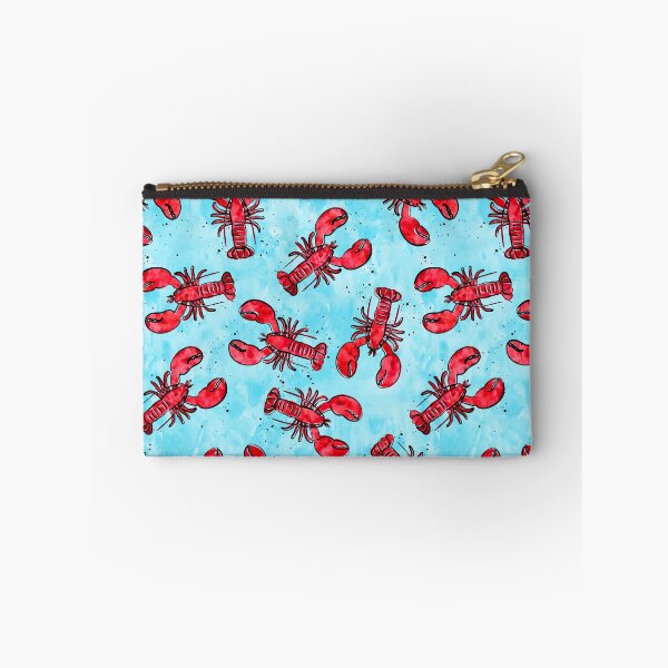 Item preview, lobsters - ink and watercolor - red on blue designed and sold by littlearrow.
