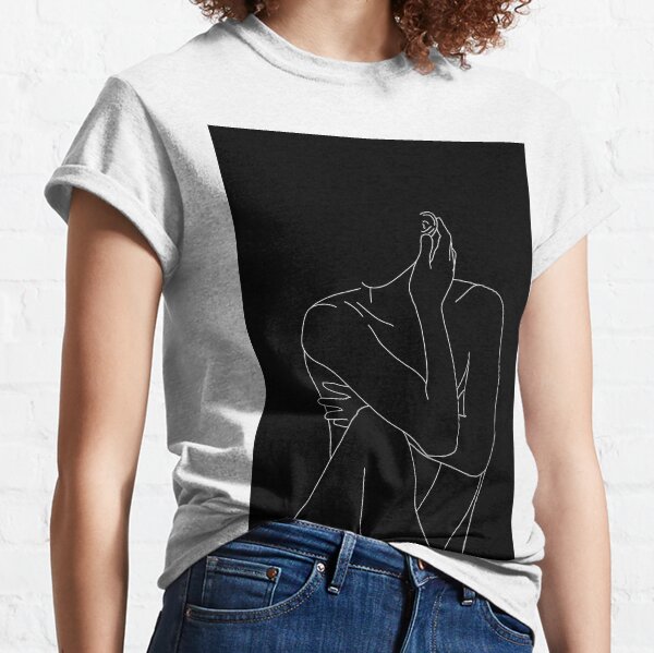Nude figure illustration - Celina Black Classic T-Shirt