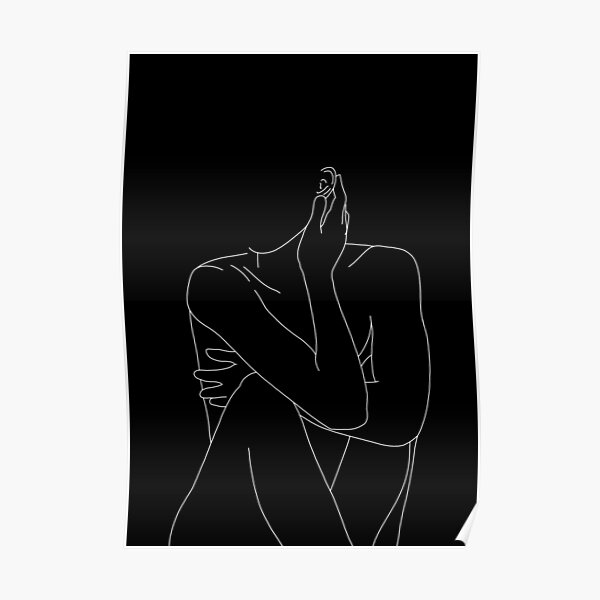 Illustration de la figure nue - Celina Black Poster