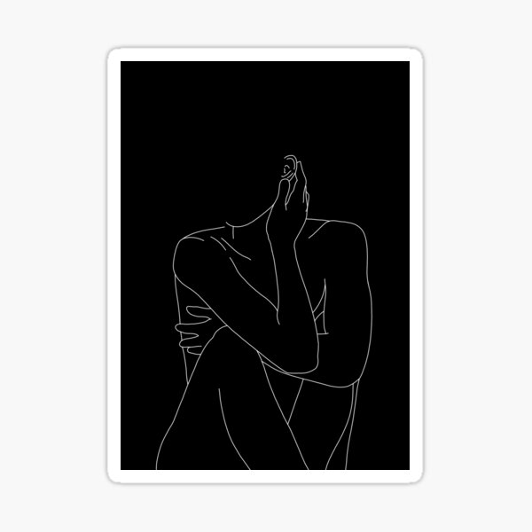 Illustration de la figure nue - Celina Black Sticker
