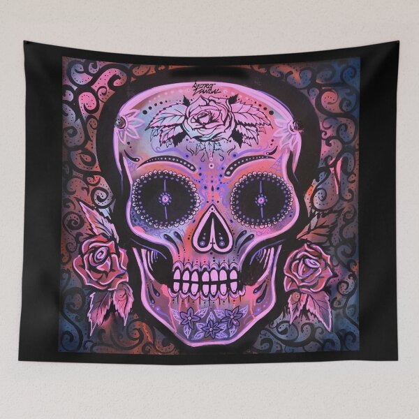 Item preview, Sugar Skull & Roses Candy Pink Retro Vandal designed and sold by RetroVandal.